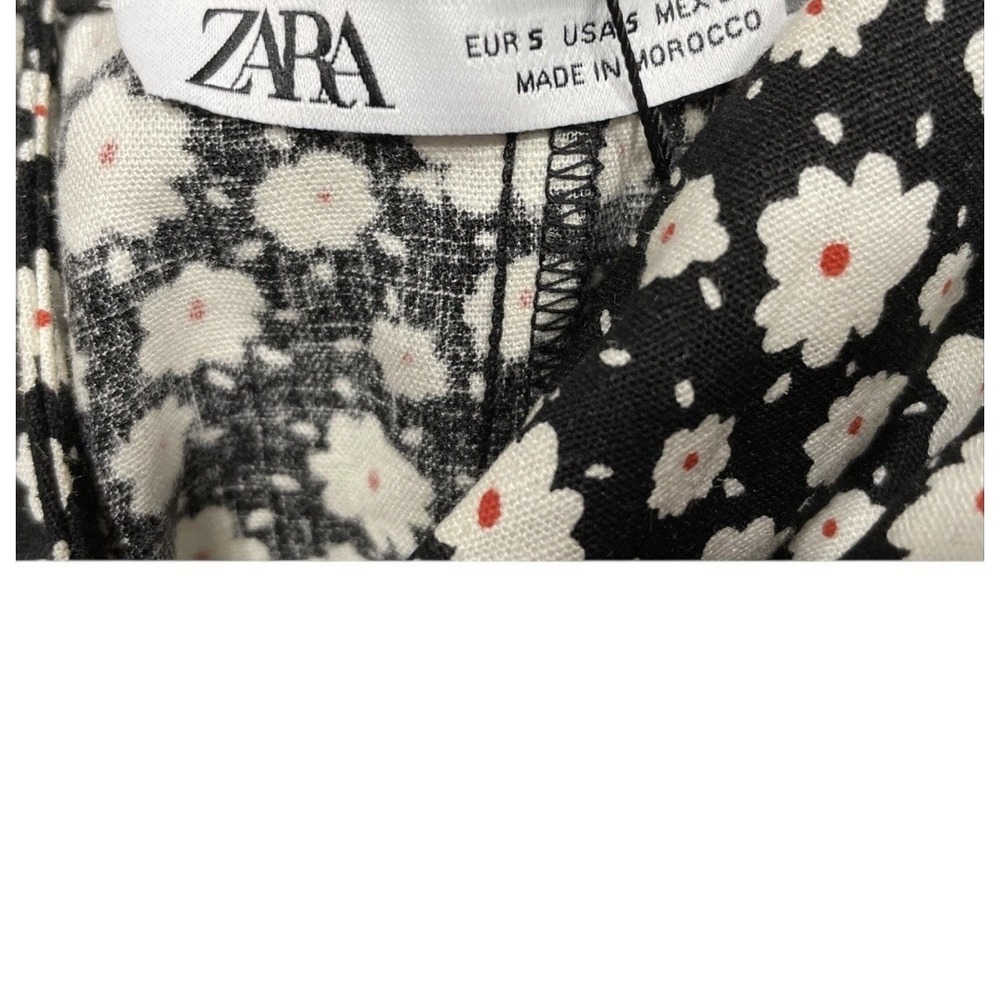 Zara 🖤90s Grunge Fairy Y2K Black & White Floral Spaghetti Strap Baddie Dress S - Picture 4 of 7